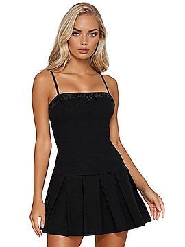 Fashion Nova Pleated Twill Mini Dress Casual Dress (view 1)