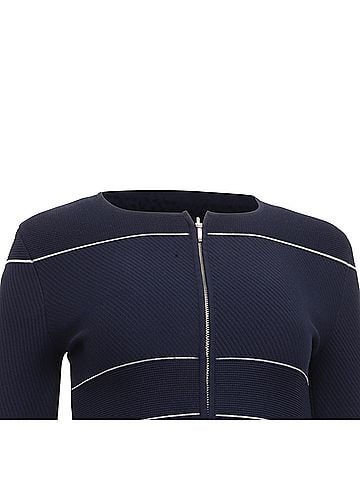 Carolina Herrera Carolina Herrera Cropped Cardigan in Navy Blue Viscose (view 2)