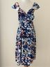 Hutch 100% Polyester Graphic Blue Pink Cocktail Dress Size M (petite) - photo 4