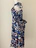 Hutch 100% Polyester Graphic Blue Pink Cocktail Dress Size M (petite) - photo 14
