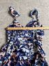 Hutch 100% Polyester Graphic Blue Pink Cocktail Dress Size M (petite) - photo 11