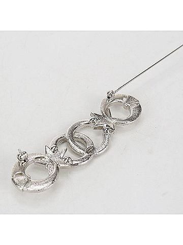 Chanel CHANEL brooch, rhinestone, Coco mark, women's, silver (view 2)