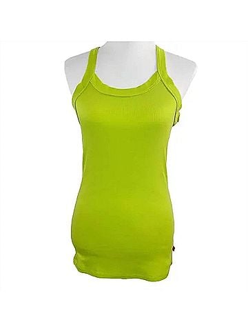 Josie Natori Women's Ribbed Cotton Racerback Tank in Lime Green (view 1)