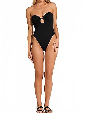 Vitamin A Mabel Underwire Bandeau One Piece in Black (view 2)