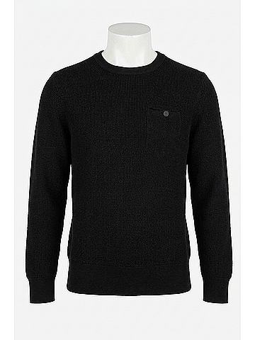 J Brand Coolidge Wool Crew Neck Sweater in Black (view 1)