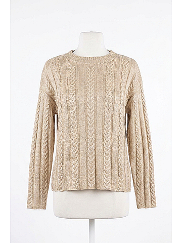 Elliott Lauren Foiled Cable Sweater in Gold (view 1)