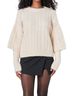 Endless Rose White Cable Twofer Sweater in Cream Size L - photo 2