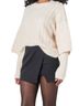 Endless Rose White Cable Twofer Sweater in Cream Size L - photo 4