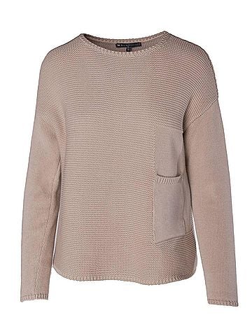 Elliott Lauren Women's Cotton Patch Pocket Sweater in Buckwheat (view 2)