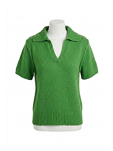 Fifteen Twenty Evie Knit Polo Top in Green (view 1)