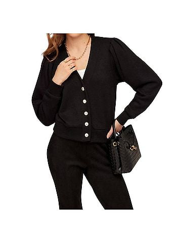 Fifteen Twenty Women's Madeline Cardigan in Black (view 2)