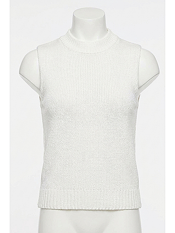 Bishop + Young Savoy Chain Detail Sweater Tank in Ivory (view 1)
