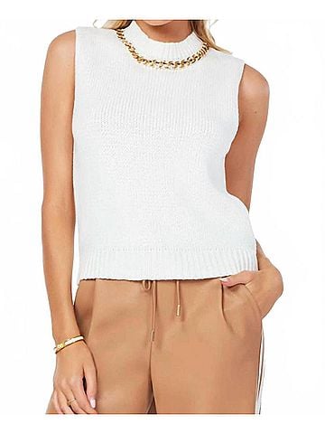Bishop + Young Savoy Chain Detail Sweater Tank in Ivory (view 2)