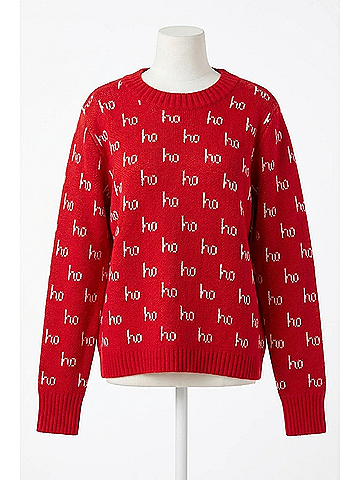 Panache Knit Ho Ho Ho Sweater in Red (view 1)