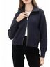 Mittoshop Solid Black Two Way Zip Sweater in Black Size S - photo 2