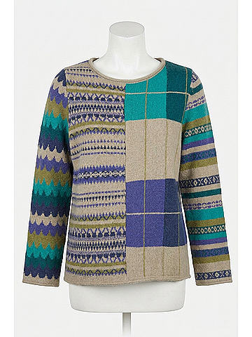 Habitat Winter Whimsy Mixed Pattern Sweater in Driftwood (view 1)