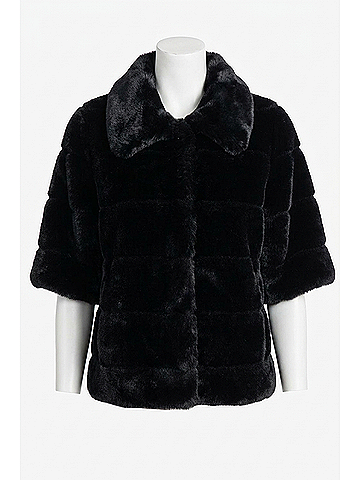 Love Token Lester Faux Fur Shrug in Black (view 1)