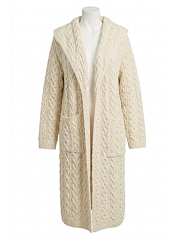 Love Token Travis Cable Knit Cardigan in Ivory (view 1)
