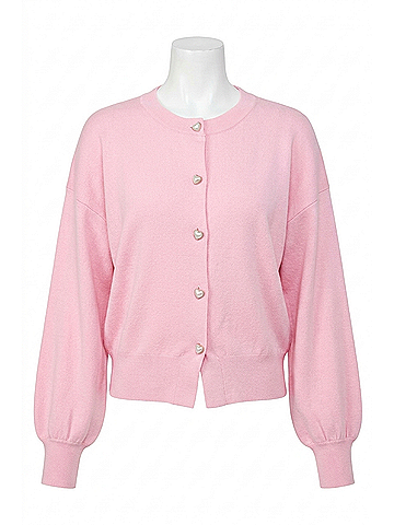 Fate Heart Shaped Button Down Cardigan in Pink (view 1)