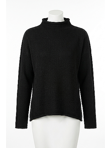 Frank & Eileen Monterey Long Sleeve Crew Neck Sweater in Black + Black Glitter (view 1)