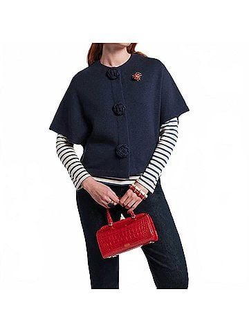 Frances Valentine Carnegie Shrug in Navy (view 2)