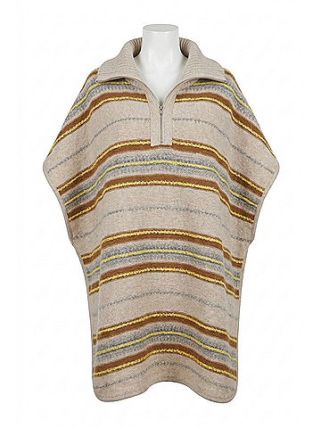 Closed Women's Turtle Neck Poncho in Nude (view 1)
