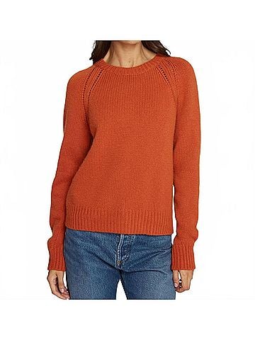 Autumn Cashmere Relaxed Open Raglan Crew Top in Henna (view 2)