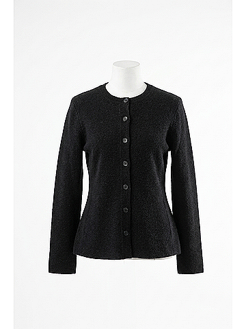 White + Warren Peplum Cardigan in Black (view 1)