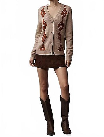 Kule Deane V-Neck Cardigan in Camel (view 2)