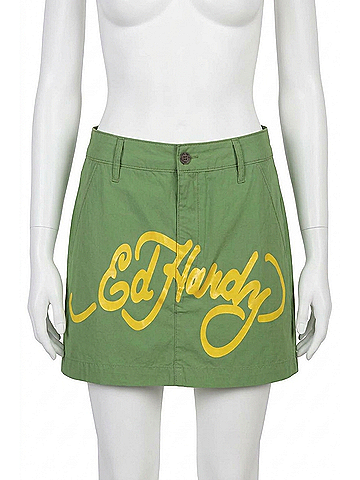 Ed Hardy Women's Lks Heart Skirt in Olive (view 1)
