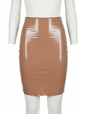 Commando Faux Patent Leather Mini Skirt in Cocoa (view 1)