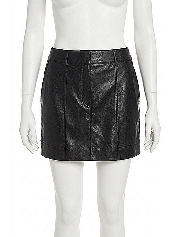 Commando Faux Leather Utility Micro Mini Skirt in Black (view 1)