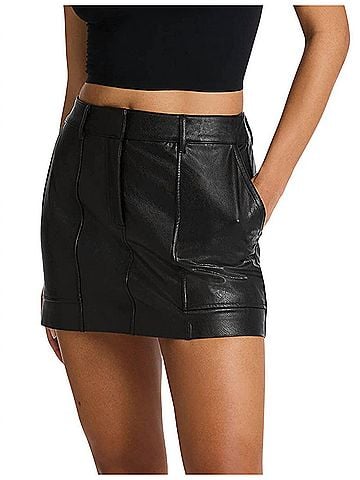 Commando Faux Leather Utility Micro Mini Skirt in Black (view 2)