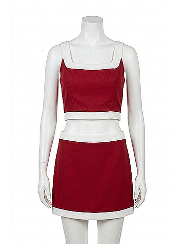 TCEC Natalia Two Piece Set in Red (view 1)
