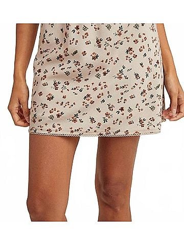 Wishlist Floral Mini Skirt in Champagne (view 2)