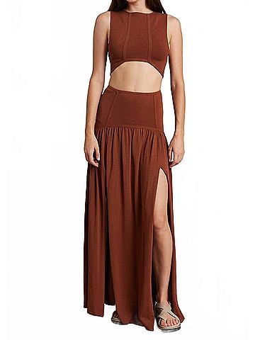 Bec & Bridge Amalia Knit Maxi Skirt in Rust (view 2)