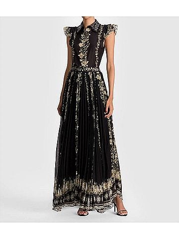 Alice + Olivia Katz Maxi Skirt in Black (view 2)