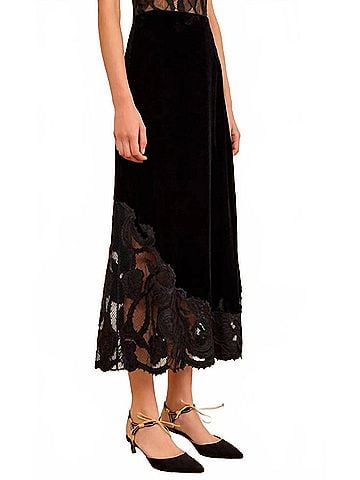 Ulla Johnson Alita Embroidered Skirt in Noir (view 2)