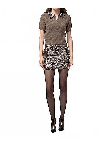 Endless Rose Astoria Sequin Mini Skirt in Silver (view 2)