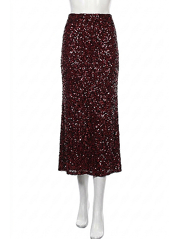 Alice + Olivia Maeve Sequin Slip Skirt in Red (view 1)