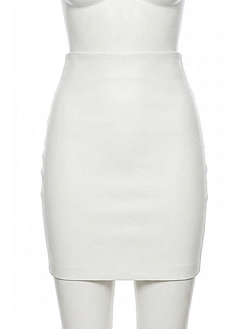Commando Faux Leather Mini-Skort in White (view 1)