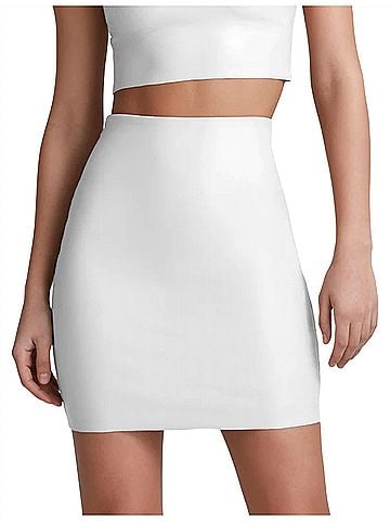 Commando Faux Leather Mini-Skort in White (view 2)