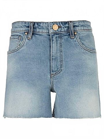 Kut from the Kloth Jane High Rise Long Short With Fray Hem in Whiz (view 1)