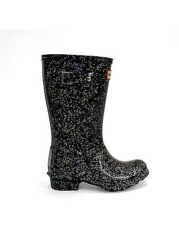 Hunter Boys Giant Glitter Rain Boots in Black (view 1)