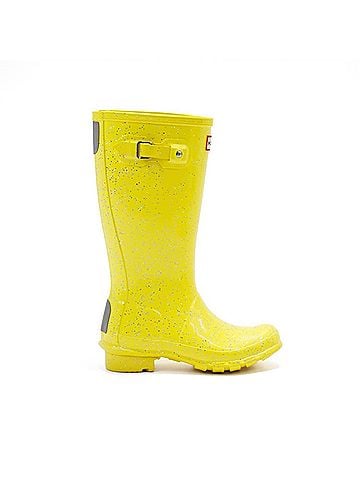 Hunter Girls Giant Glitter Rain Boots in Illuminating Yellow (view 1)