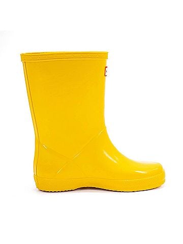 Hunter Kids First Gloss Rain Boots in Yellow (view 1)