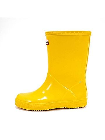 Hunter Kids First Gloss Rain Boots in Yellow (view 2)