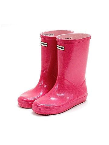 Hunter Girls First Starcloud Rain Boots in Arcade Pink (view 2)