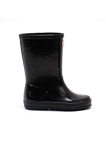 Hunter Boys First Classic Gloss Rain Boots in Black (view 1)