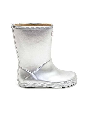 Hunter Boys First Classic Metallic Rain Boots in Silver (view 1)